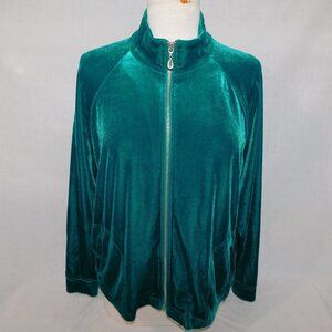 TanJay Emerald Velvet Jacket Lounging